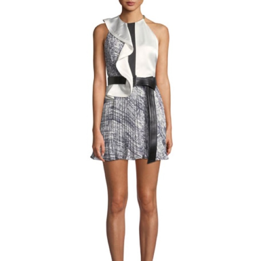 🆕 self portrait frill contrast belted dress